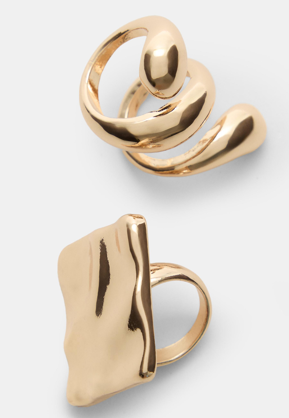 STRADIVARIUS Набор из 2 комбинированных колец, золотой