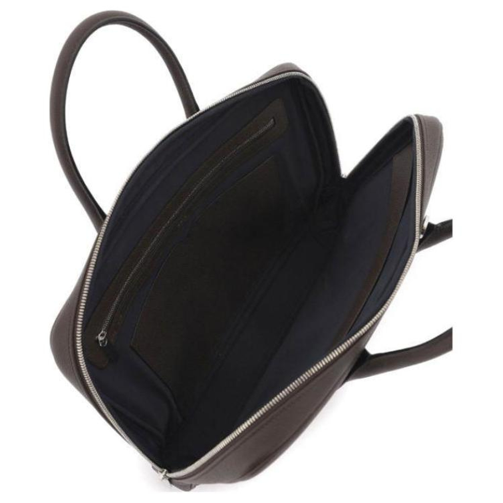 Valextra Calfskin Briefcase, Shoulder Bag, Crossbody Bag, Handbag, Laptop Bag Men"s Brown