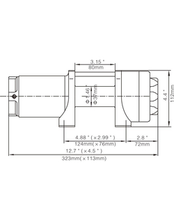 Лебёдка электрическая 12V Runva 2500 lbs 1140 кг (синтетический трос)