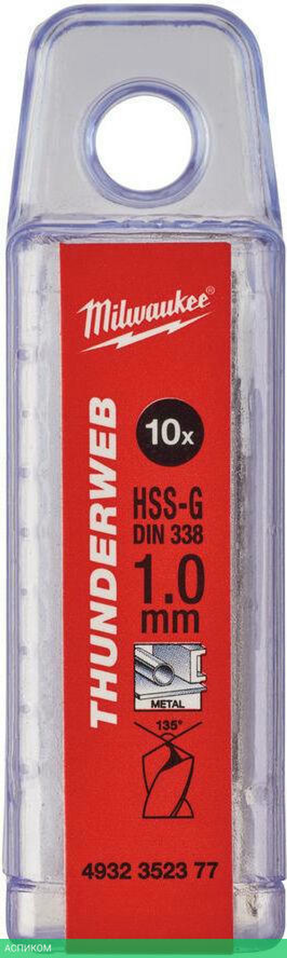 Сверло по металлу Milwaukee Thunderweb HSS-G 1.0x34мм 10шт (4932352377)