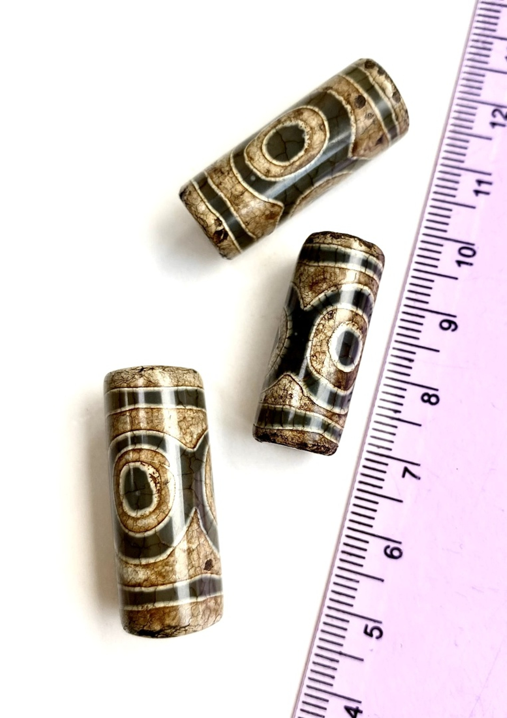 дзи-3 ДЗИ «3 глаза», 29-30*10 мм, цилиндр