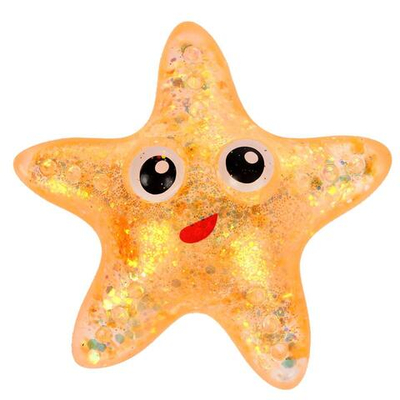 Мякиш Морская звезда сахар с блестками 10 см, 3 цвета микс, с-30516