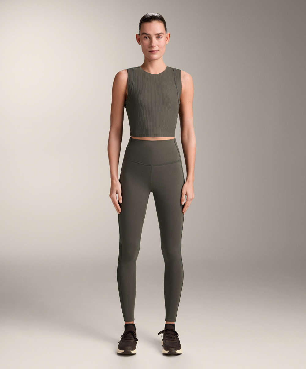 Oysho Топ Comfortlux Rib без рукавов, зеленый