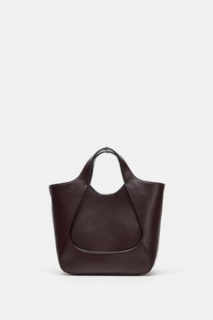 ZARA КОМБИНИРОВАННАЯ СУМКА, БОРДОВО-КРАСНЫЙ