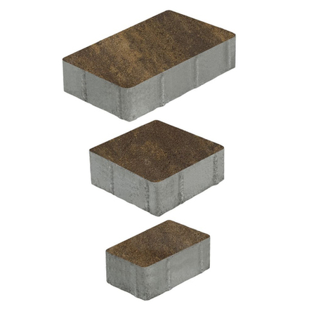 Тротуарная плитка СТАРЫЙ ГОРОД - Листопад гладкий Мокко, комплект из 3 видов плит