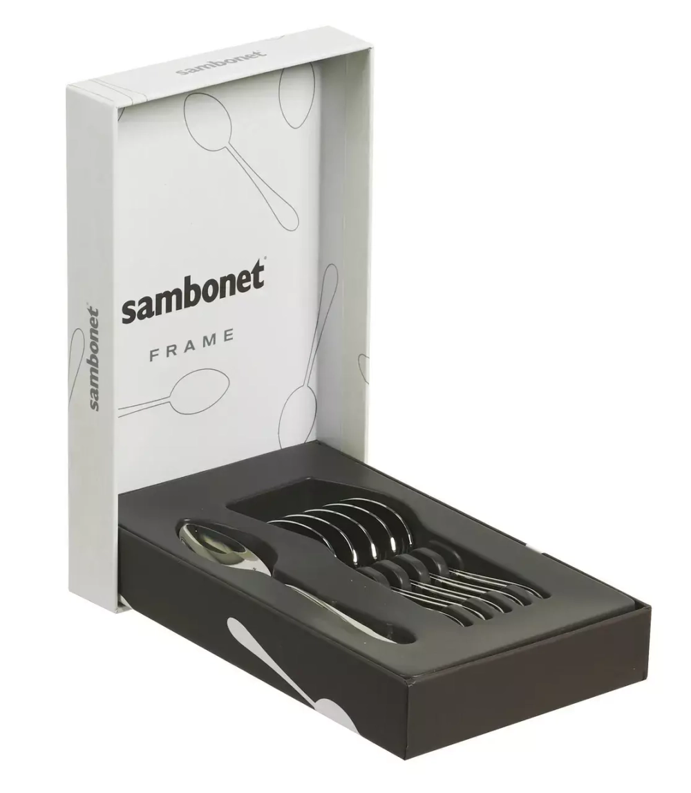 Sambonet - Набор из 6 ложек для эспрессо Frame из нержавеющей стали. / артикул   52559A37  / GTIN 8014808883941