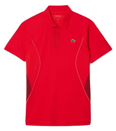 Мужское теннисное поло Lacoste Tennis x Novak Djokovic Ultra-Dry Polo - red currant