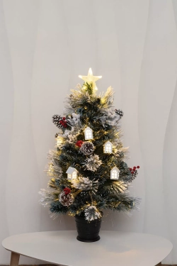 Настольная оптоволоконная елка Сказочная 90 см., леска+пвх, контроллер (Т2121-90)