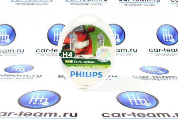 Автолампы "Philips" H4 55,60W-12V Ecovision Plus 12342LLECO