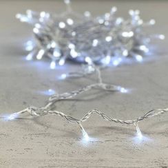 Светодиодная нить 100 холодных белых LED ламп, 10 м., 220-230В., прозрачный провод ПВХ, LTC (PST100-10-2W)