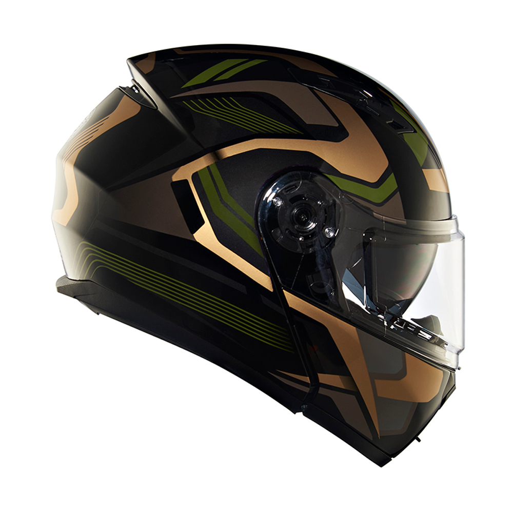 Шлем интеграл Royal Enfield, цвет - черно-золотой, размер - XL (620 мм), арт. RRGHEP000568 (HESS22014GLOSS BLACK & GOLDEN)