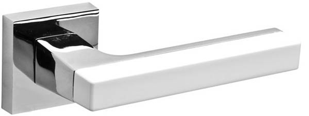 Ручка квадрат Фуаро FLASH DM CP/WH-19, цвет хром/белый ЦАМ (гарантия - 6 месяцев)