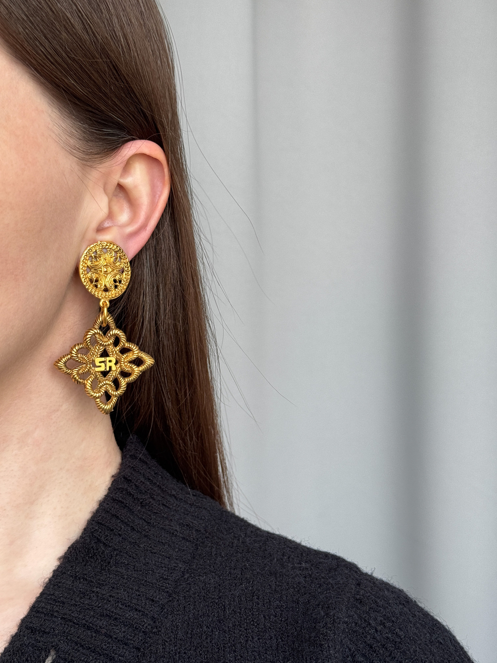 Клипсы с крупными подвесками Sonia Rykiel