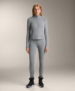 Oysho Теплая длинная техническая куртка, серый меланж