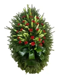 Траурный венок из живых цветов №32