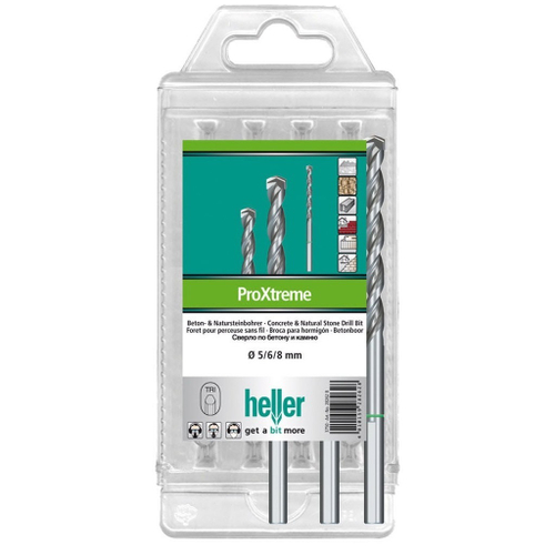 Набор сверл Heller по бетону и натуральному камню ProXtreme 5/6/8 (3 пр)