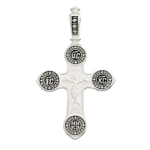 Крест из серебра/Частичное чернение/Николай