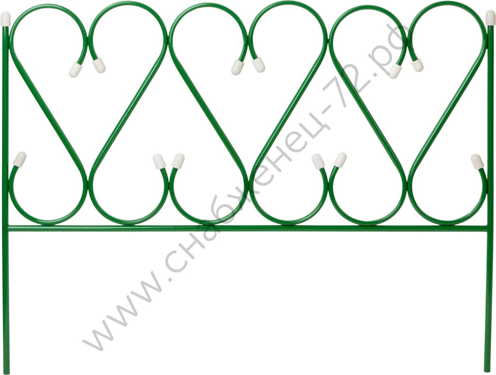 GRINDA РЕНЕССАНС, 50 x 345 см, металлический, стальная труба d 10, 5 секций, декоративный забор (422263)