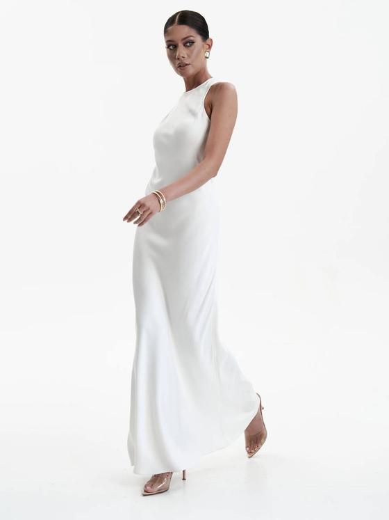 Платье из вискозы в белом цвете