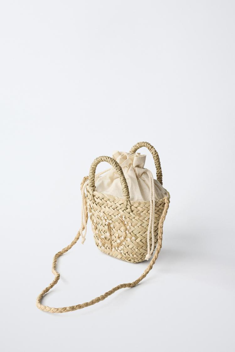 ZARA СУМКА С ЦВЕТОЧНЫМ ПРИНТОМ, ПЕСОЧНО-КОРИЧНЕВЫЙ