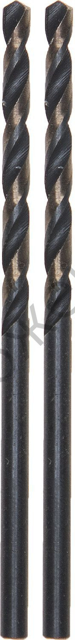 Сверло по металлу URAGAN ″SHERKHAN″, крестообразная подточ, ц/х, Р6М5, шлиф, комб покр-парооксид/кобальт, 4,4х80мм,2шт
