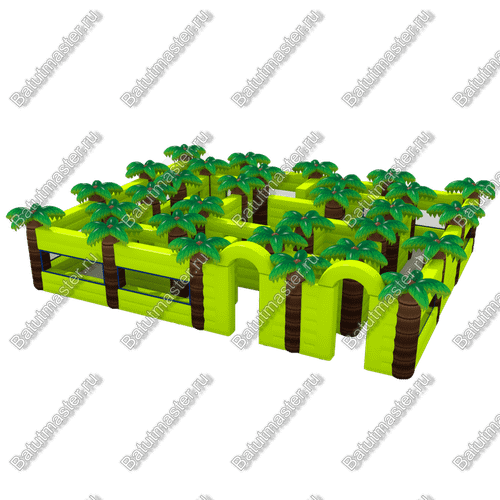 Надувной лабиринт "Пальмы", 10*8*3 м