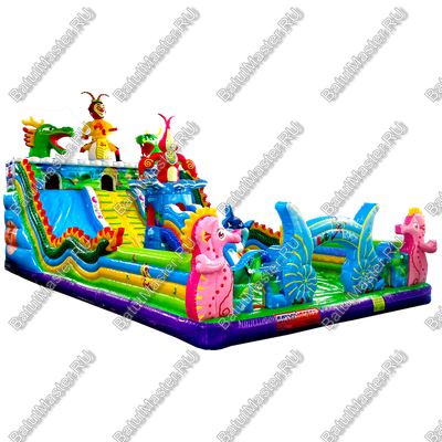 Коммерческий надувной батут "Морские животные" 14*7*7 м