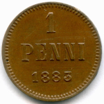 1 пенни 1883 год. Россия для Финляндии. XF-
