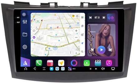 Магнитола для Suzuki Swift 4 2011-2015 - FarCar GX179M монитор 9.5" 2K QLED на Android 14, TS20, 6+128Гб, CarPlay, 4G SIM-слот