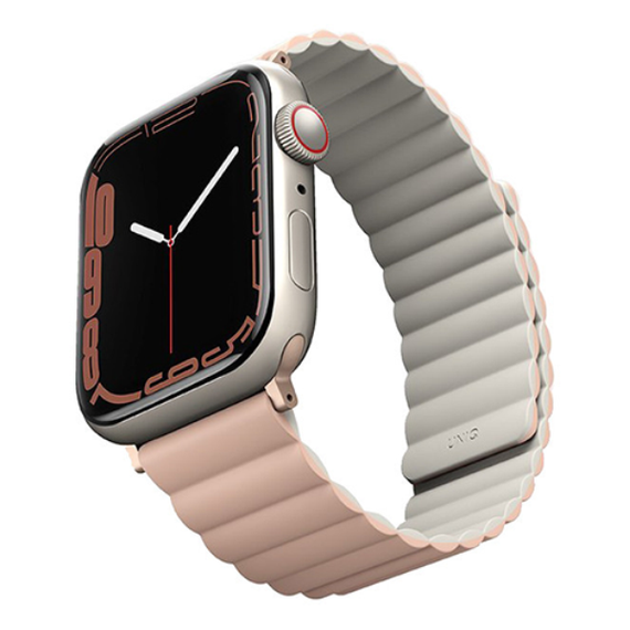 Ремешок Uniq Revix reversible Magnetic для Apple Watch 41/40/38 мм (41MM-REVPNKBEG), розовый/бежевый
