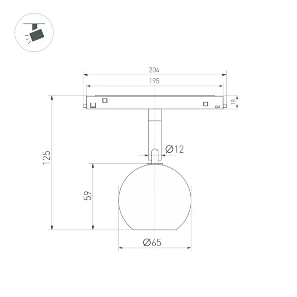 Светильник MAG-ORIENT-ORB-R60-10W Day4000 (BK, 35 deg, 48V) (Arlight, IP20 Металл, 5 лет) 035758
