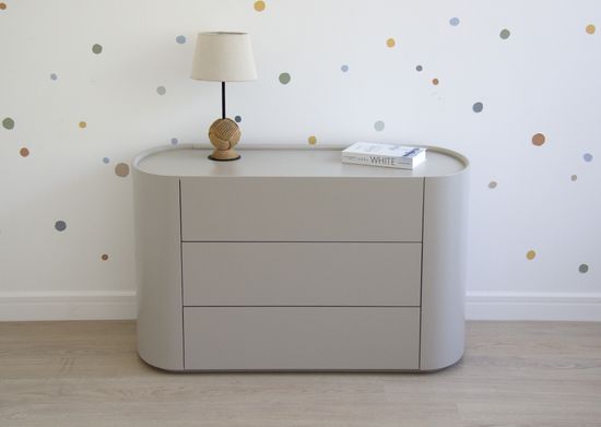 Комод Lagom 3 ящика ширина 120 см (серо-бежевый)