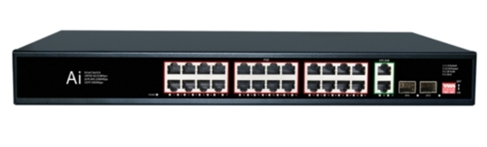 POE-2404-1 new коммутатор PoE 24+2+2 SFP порта, металлический корпус