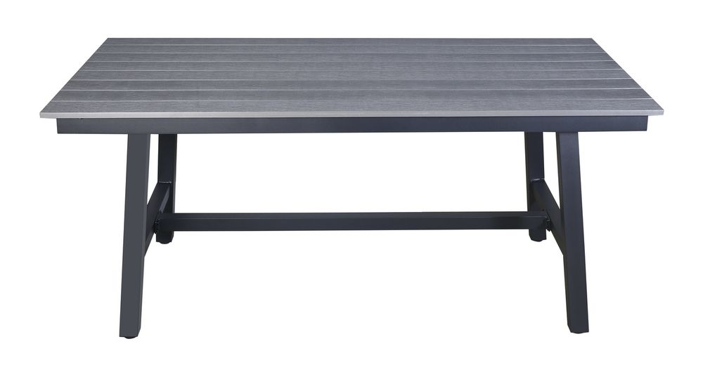 "Сан Ремо" стол обеденный из ДПК, каркас алюминиевый темно-серый