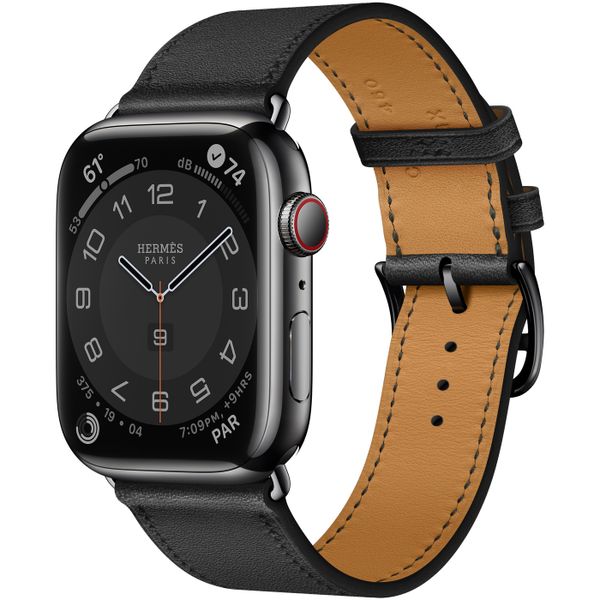 Умные часы Apple Watch Series 7 Hermès GPS + Cellular 45mm Space Black Stainless Steel Case with Single Tour (Noir)