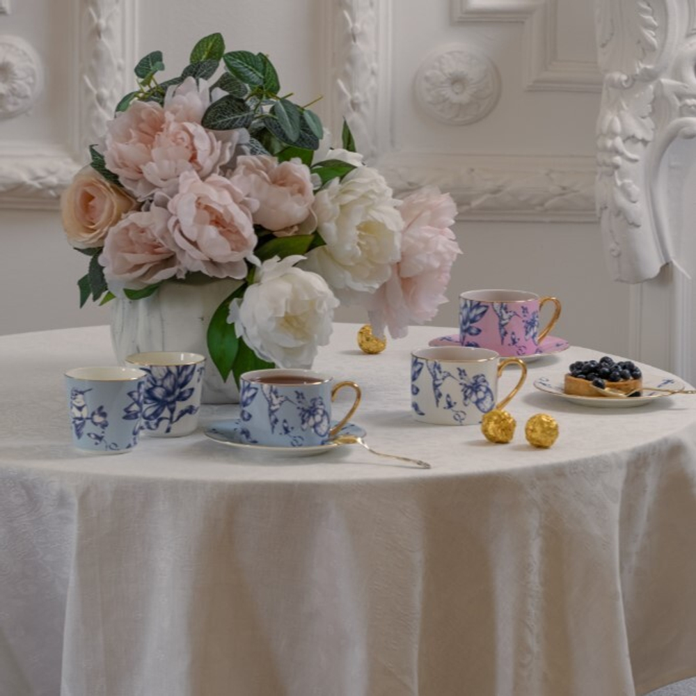 Чайная пара «Blue Garden. Белый дизайн» в подарочной коробке