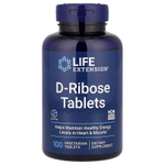 Life Extension, таблетки D-рибозы, 100 вегетарианских таблеток