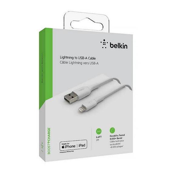 Кабель Belkin BoostCharge Lightning - USB-A 2 м (CAA001bt2MWH) White