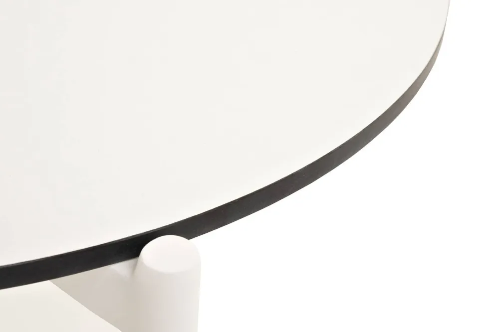 "Диего" журнальный стол из HPL 120х60 H40, каркас белый муар, цвет "молочный"