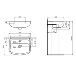 Умывальник-тюльпан "Лонги-55" (пост.Анимо) (с хром. переливом) (Santek)