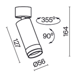 Накладной светодиодный светильник Maytoni Focus Zoom C055CL-L12W3K-Z-B