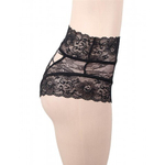 Трусики на высокой посадке с завязками, черные, 3XL-4XL