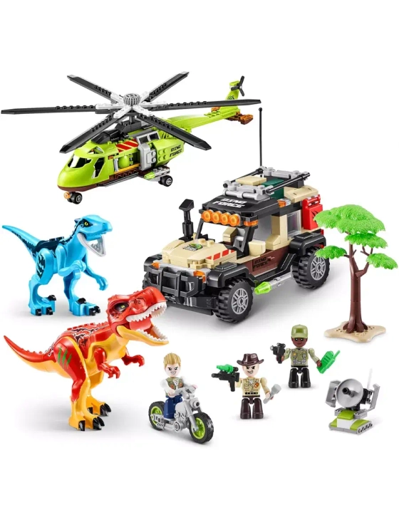 Конструктор Дино приключения Охота 592 детали