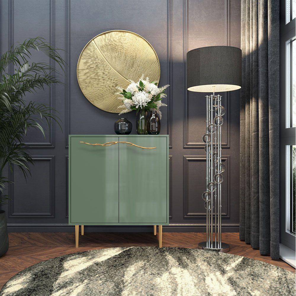 Комод Арт Колор Стайл Голд с 2 полками Зеленый нефрит