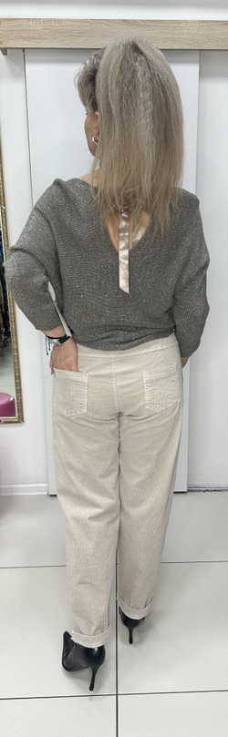 Итальянские брюки-момы из микро вельвета