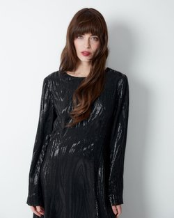 Платье из шелка и вискозы Стелла Маккартни с открытой спиной черный