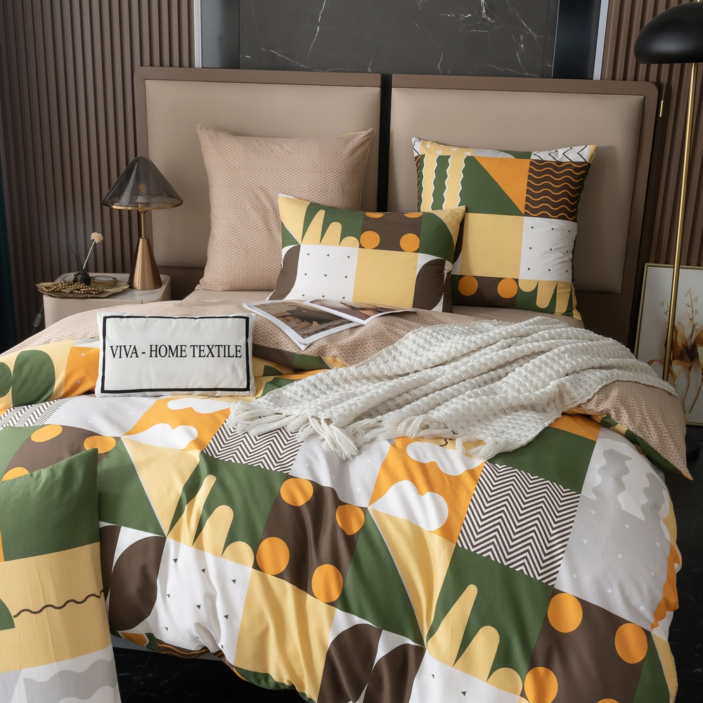 КПБ Делюкс Сатин 100% хлопок на резинке LR601, 2 спальный, наволочки 50-70 2 шт, простынь 160*200*25