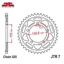 JT JTR7.44 звезда задняя (ведомая), 44 зуба