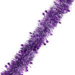 Мишура 2м 6см «Звездочки», Серебро/фиолетовый