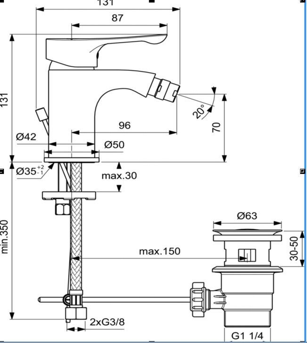 Ideal Standard DOT 2.0 Смеситель для биде